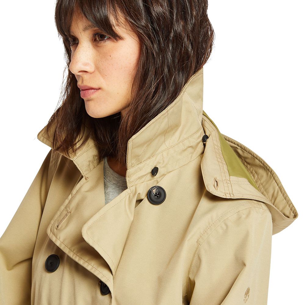 Timberland Womens Coats Classic Waterproof Trench - Khaki - India WE3219670